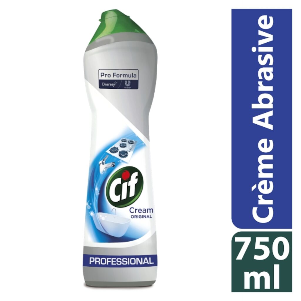 Cif Pro Formula Crème - Normal 8x0.75L - Crème nettoyante puissante pour surfaces dures.